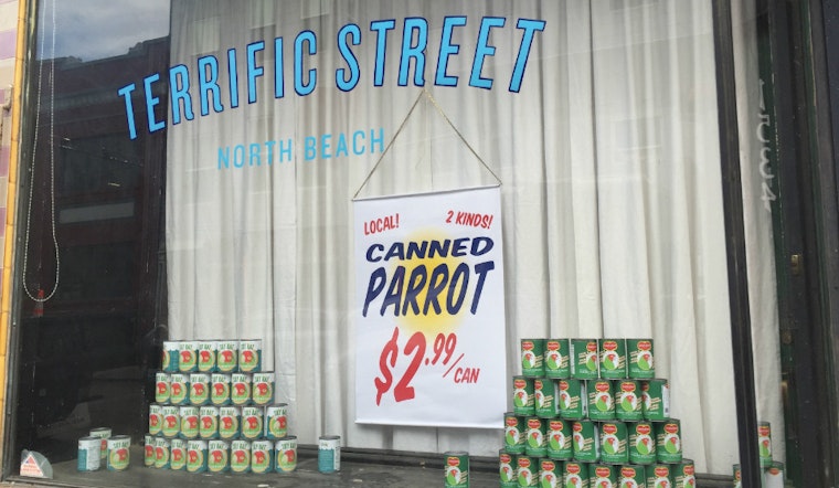 'Canned Parrot' Display Baffles, Angers Some Neighbors