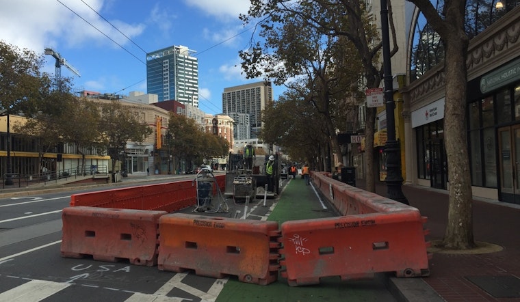 Construction Begins On Raised Market Street Bike Lane, The City's First