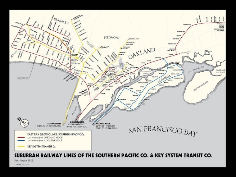 Hobbyist's map offers glimpse into lost routes of East Bay's 1920s streetcars