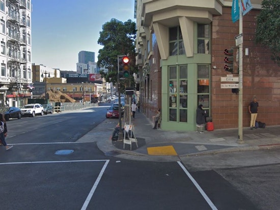 Pedestrian in life-threatening condition after vehicle knocks down Tenderloin street sign