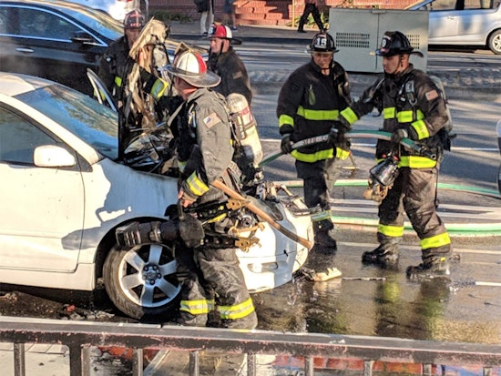 Car goes up in flames in front of Castro Safeway
