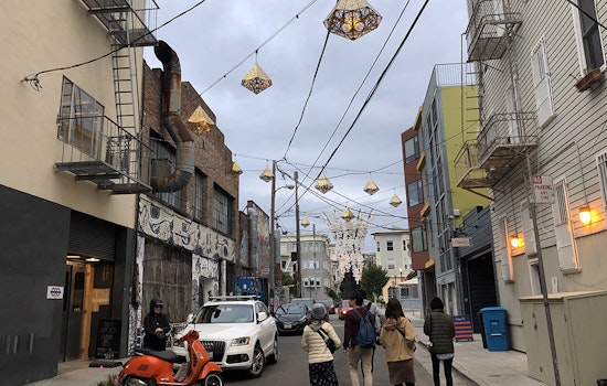 Linden Street 'living alley' nears completion with new lanterns, benches and more