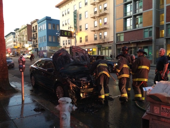 Car Bursts Into Flames At Sixth & Howard