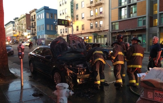 Car Bursts Into Flames At Sixth & Howard