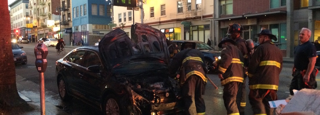 Car Bursts Into Flames At Sixth & Howard