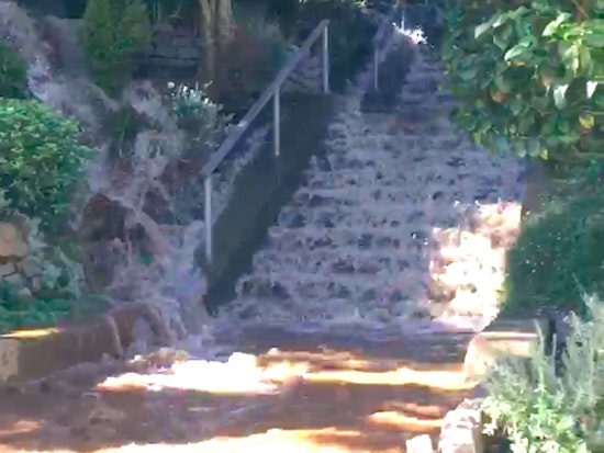 Water Main Break Floods Corona Heights' Vulcan Stairs [Updated]