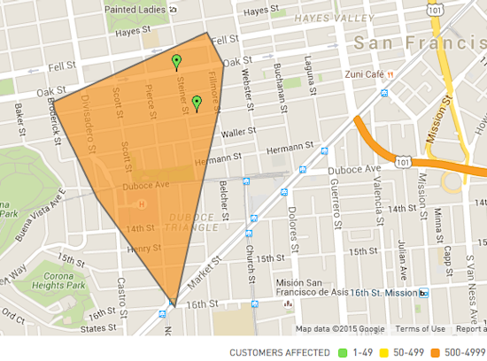 Lower Haight/Duboce Triangle Power Outage Reported