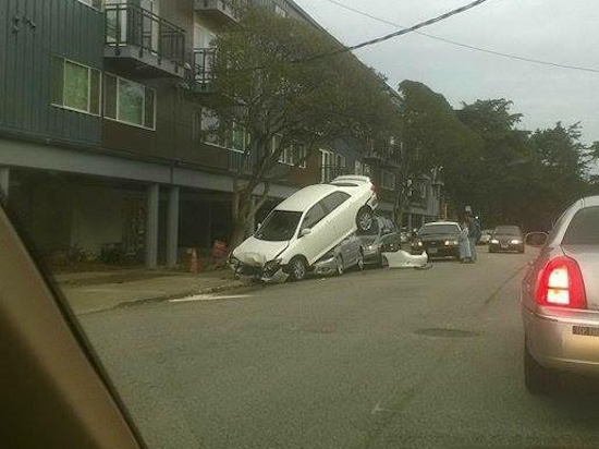 Bizarre Car-On-Car Action Spotted In The Sunset