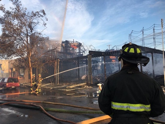 Fire crews battle blazes at 3 different West Oakland sites this morning