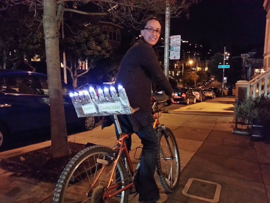 LEGO Menorah, LED Bikes Headline Chanukah At Cole Valley Chabad