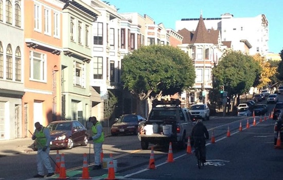 Scott Street Getting Wider, Greener Bike Lane Today