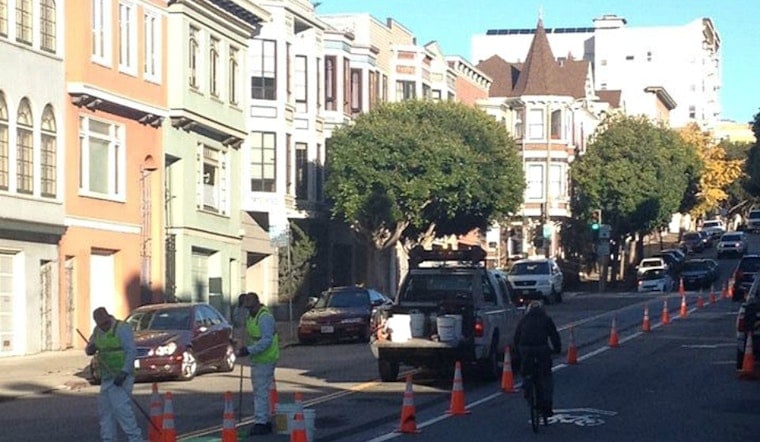 Scott Street Getting Wider, Greener Bike Lane Today