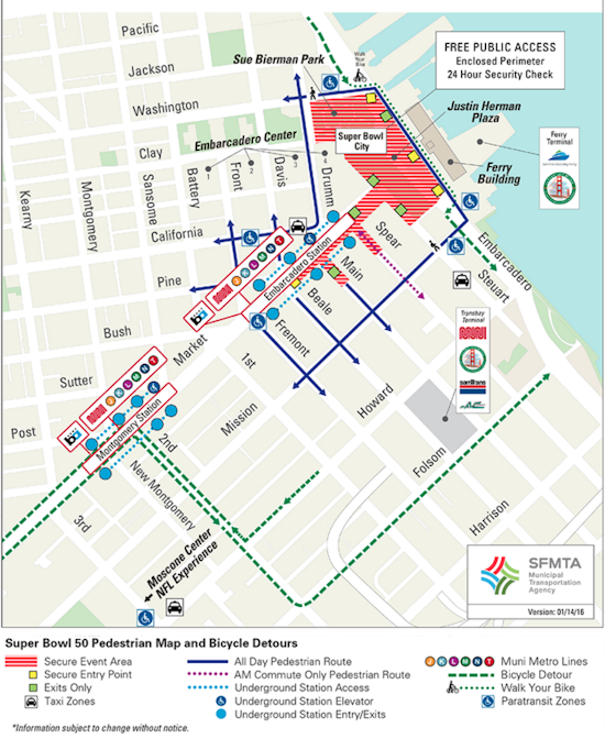 Pedestrians, Cyclists Not Exempt From Super Bowl Detours And Delays