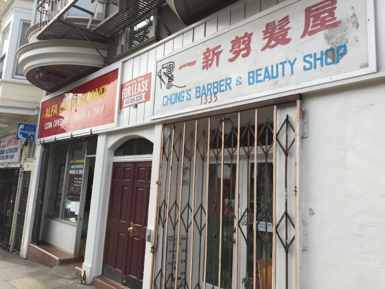 Chong's Barber & Beauty Shop Shutters; Space Is For Lease