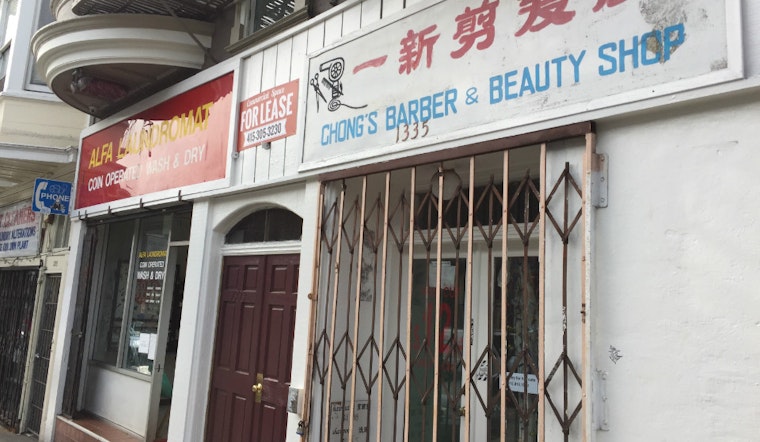 Chong's Barber & Beauty Shop Shutters; Space Is For Lease