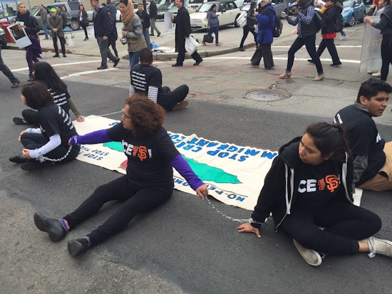 Some Intersections Blocked As Immigration Protest Hits The FiDi