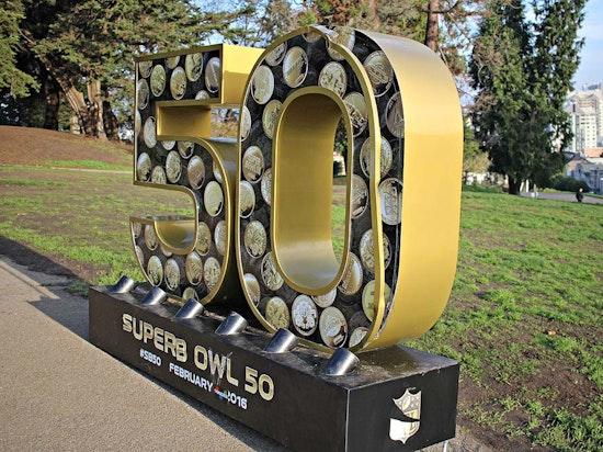 Beleaguered Alamo Square 'Super Bowl 50' Statue Now Salutes 'Superb Owl 50'