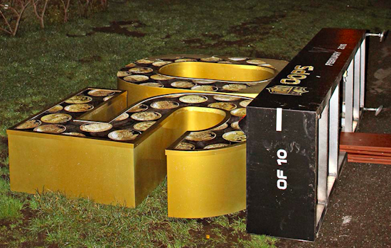 Alamo Square Super Bowl Statue Knocked Over, Sign Rearranged To 'Oops'