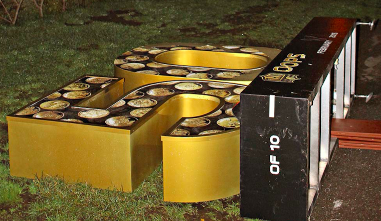 Alamo Square Super Bowl Statue Knocked Over, Sign Rearranged To 'Oops'