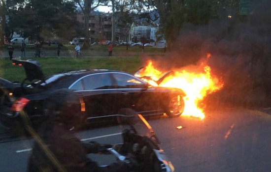 Mercedes Bursts Into Flames Near Panhandle