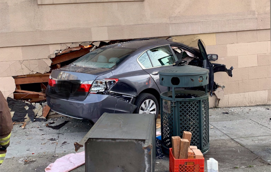 Car crashes into Parkside building, injuring 2