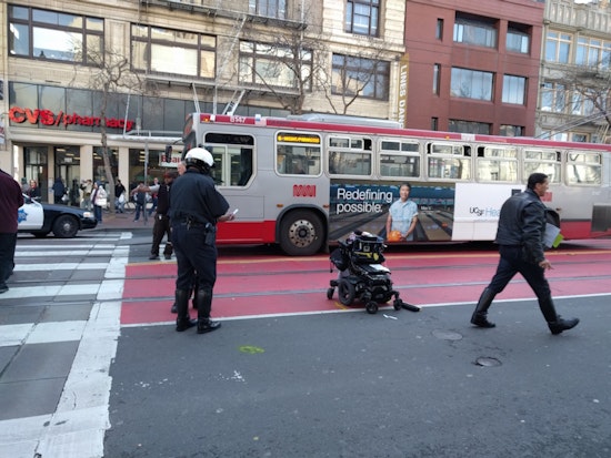 Woman In Wheelchair Struck By City Vehicle Making Left Turn At Seventh & Market [Updated]