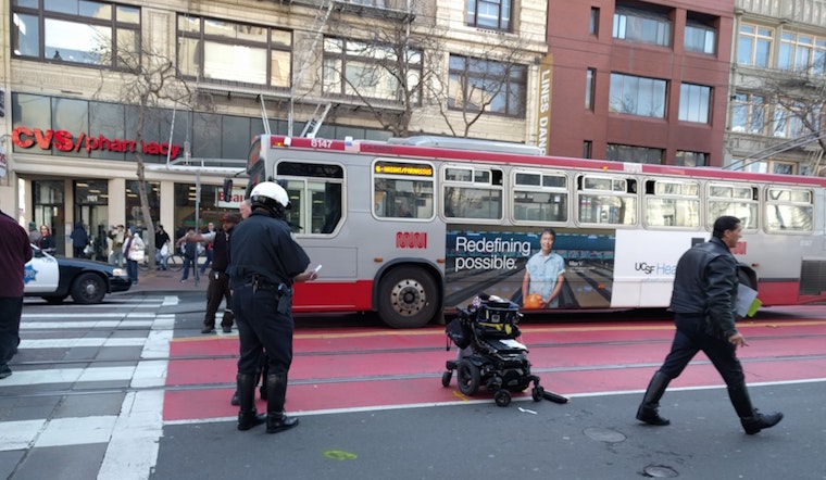 Woman In Wheelchair Struck By City Vehicle Making Left Turn At Seventh & Market [Updated]
