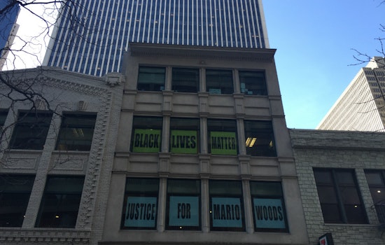 ACLU Displaying Mario Woods Protest Banners Near Super Bowl City