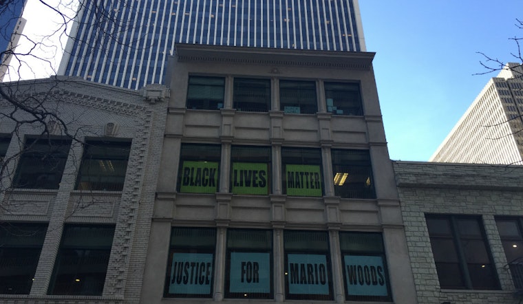 ACLU Displaying Mario Woods Protest Banners Near Super Bowl City