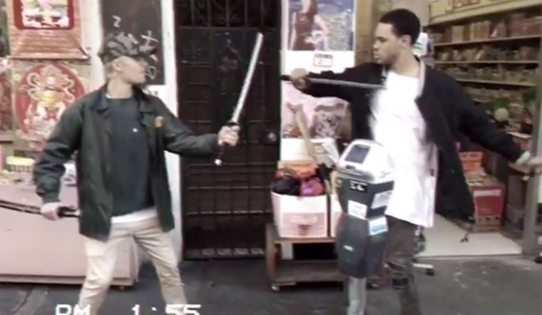 Justin Bieber Visits Chinatown, Plays With Sword, Runs In Street