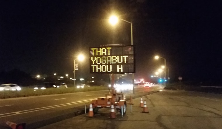 'Yogabut' Aficionado Also Hacked Electronic Sign At Ocean Beach