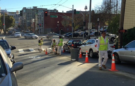 New Bike Lane, Bike Box Being Installed At Page And Octavia