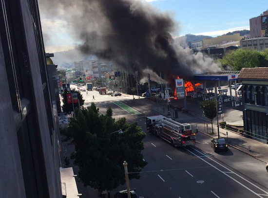 Bus Fire Leads To Flames, Explosions At 9th & Howard Gas Station [Updated]