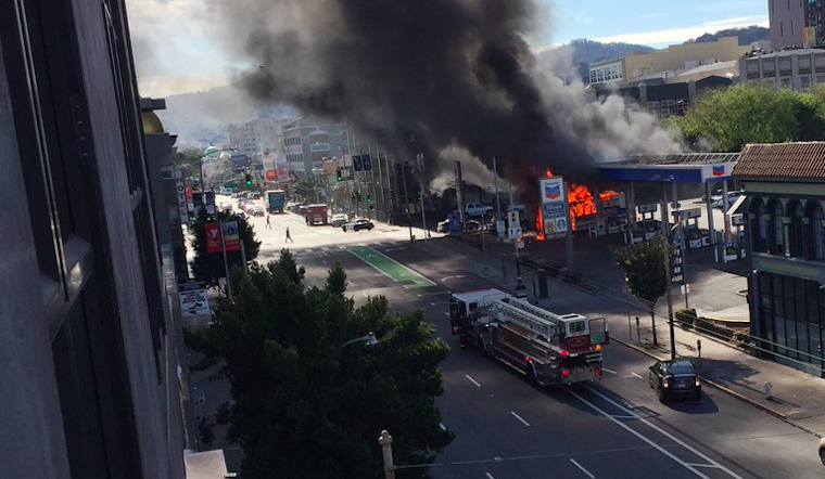 Bus Fire Leads To Flames, Explosions At 9th & Howard Gas Station [Updated]