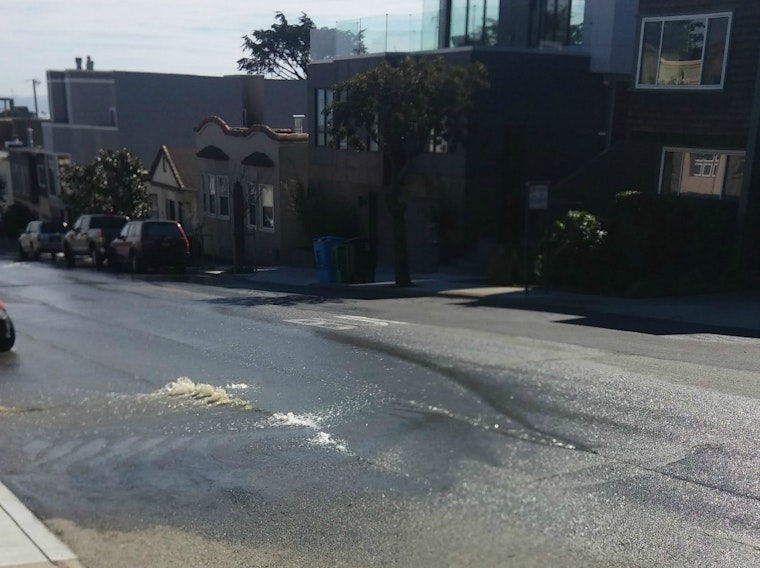 Spotted: Burbling Brook Spouts From Pavement Rupture On Duncan Street