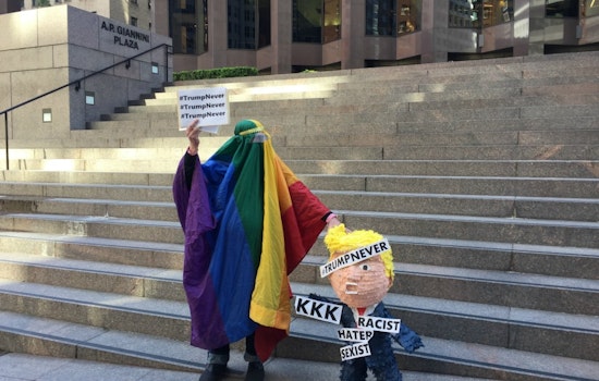 FiDi Anti-Trump Protest Fizzles In Numbers, But Not Passion