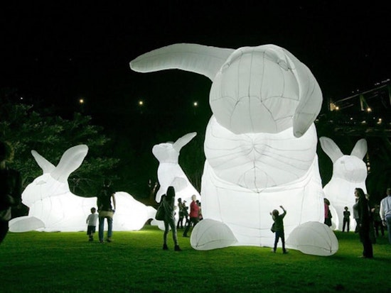 Larger-Than-Life Glowing Rabbits Coming To Civic Center Plaza This April