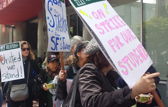 CCSF Faculty Strikers Marching To Civic Center Campus To Protest Flat Pay, Downsizing