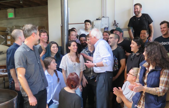 Bernie Sanders Visits SoMa For Chron Interview, Sightglass Coffee Break