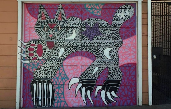 New Black Cat Mural Appears On Artsy Oak Street Garage