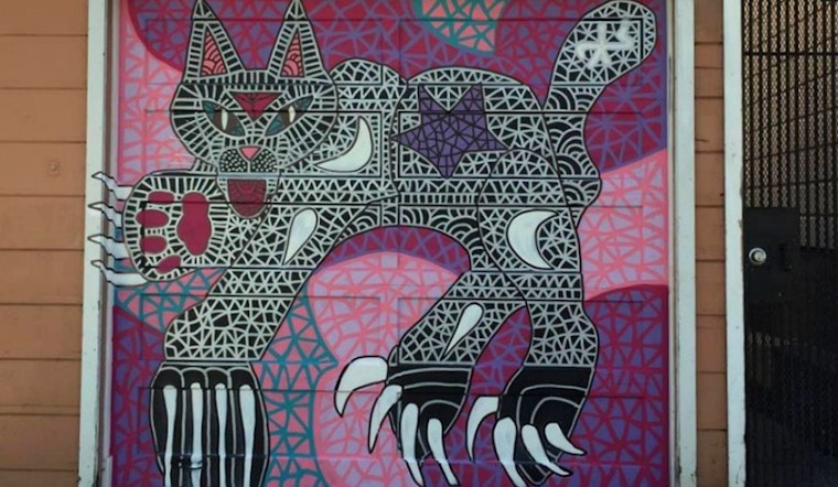 New Black Cat Mural Appears On Artsy Oak Street Garage