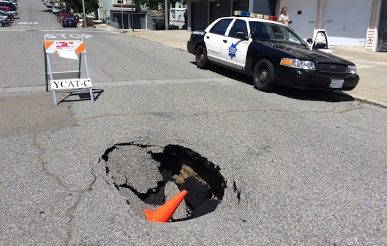 Suddenly Sinkhole: Pavement Gives Way At Waller & Scott