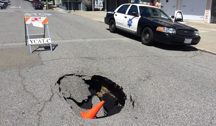 Suddenly Sinkhole: Pavement Gives Way At Waller & Scott