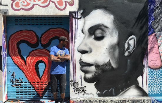 Muralist Mel Waters Pays Tribute To Prince, Gandhi, And Other Iconic Figures