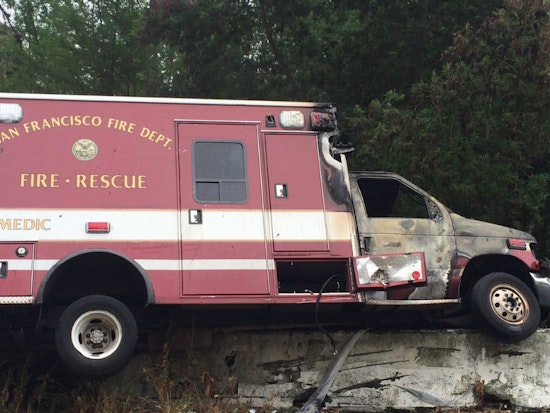 Ambulance Stolen From Tenderloin Crashes On Treasure Island Exit