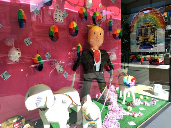 New Window Display At Castro Pet Store: 'Dumps For Trump' Dog Waste Bags