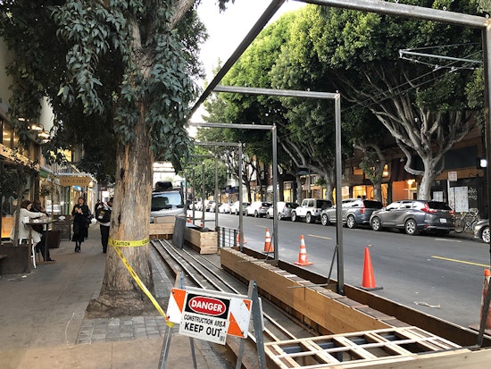 New parklet being installed at Hayes & Octavia