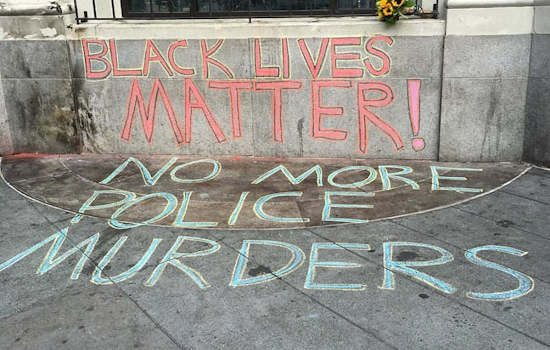 Message Calling For 'No More Police Murders' Goes Up At 18th & Castro
