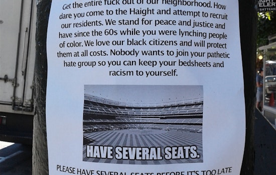 Upper Haighter Strikes Back With Anti-KKK Flyer