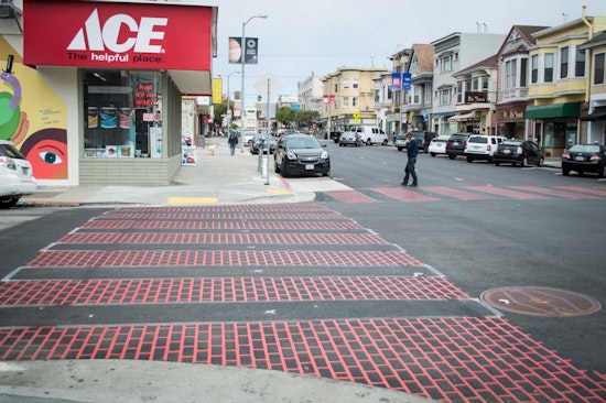 New Crosswalk Design Adds Pop Of Color At 3rd & Clement